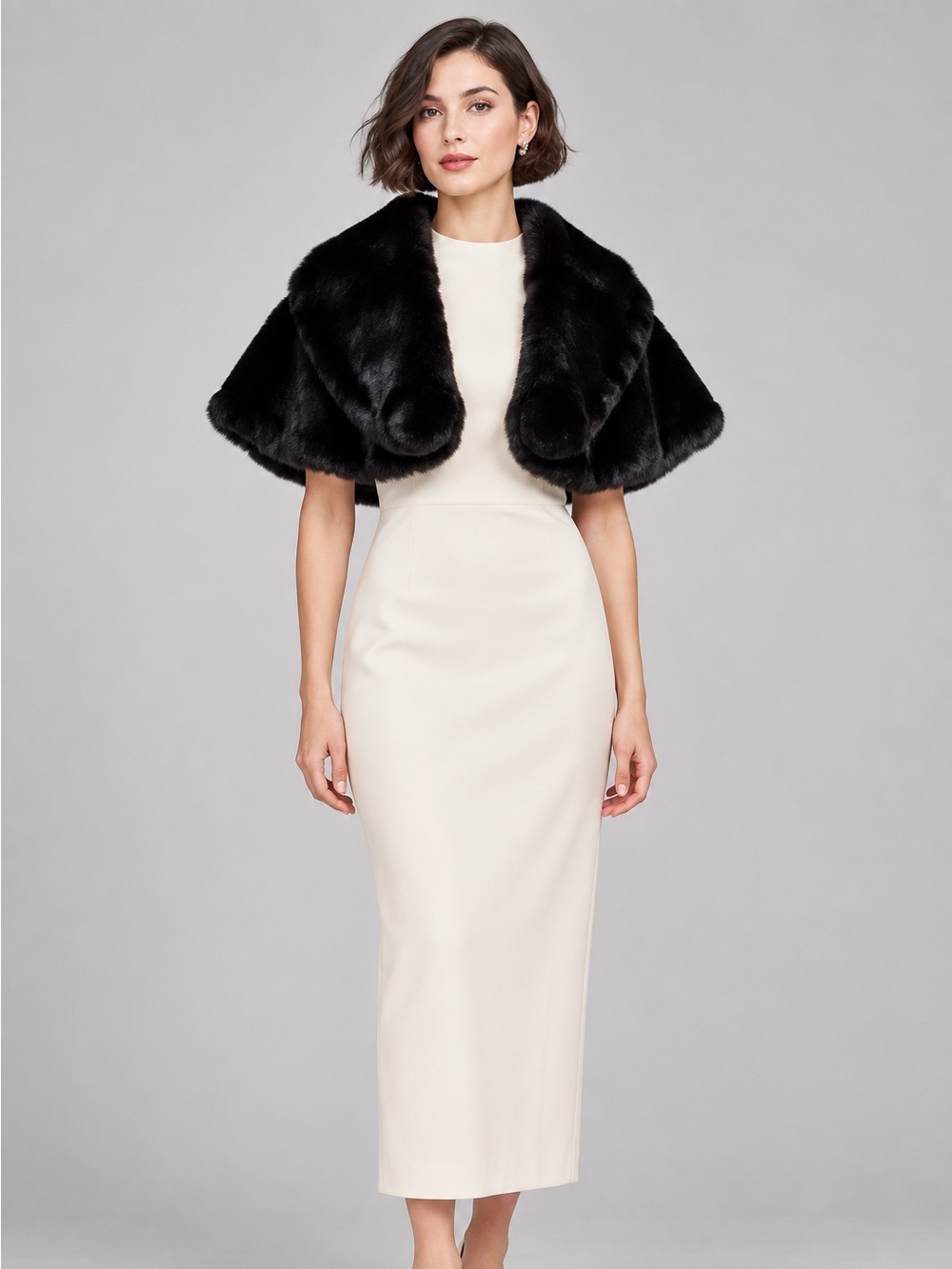 Black Fur Capelet | Holt Renfrew for L.W. Robinson Co. Vintage.